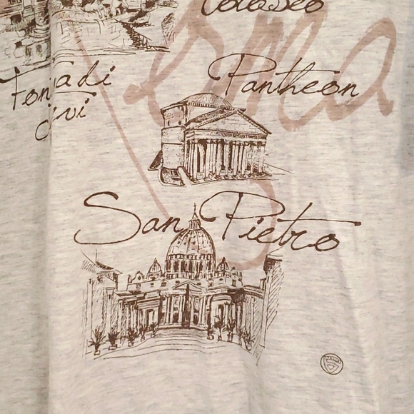 ITALIA ITALY Commemorative souvenir graphic tee shirt XL Roma Trevi Colosseo - Picture 7 of 7